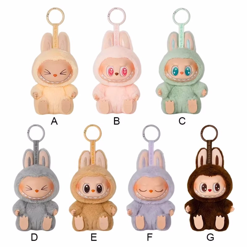 Kawaii Monster Replica Labubu Have A Seat Series PVC Pendant Doll Model Toyodel Toy Birthday Present: Keychain Toy