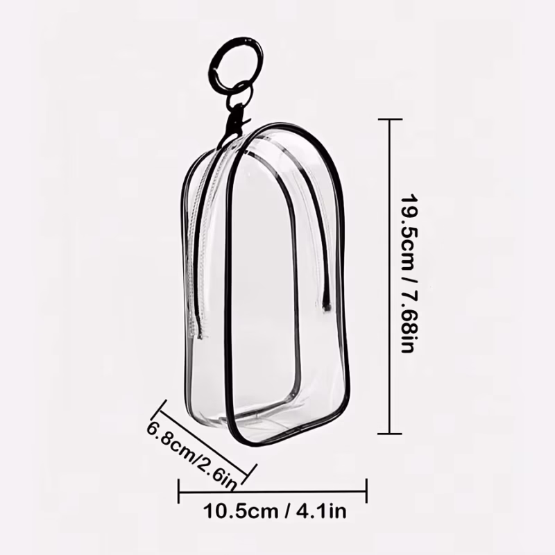 Fur Balls and Keychain for 17cm Labubu and Glue Dolls in a PVC Storage Case with a Clear Dustproof Zipper Cover for Small Figures - Image 4