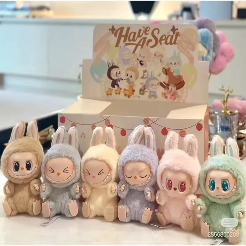 Backpack With A Macaron Vinyl Face Doll and a Seat Labubu 100% Original Surprise Blind Box Gift For Girls